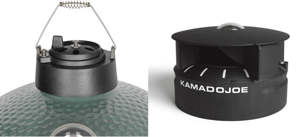 The Choice Between Using A Cast Iron Top Vent And An Aluminum Top Vent In A Kamado Grill