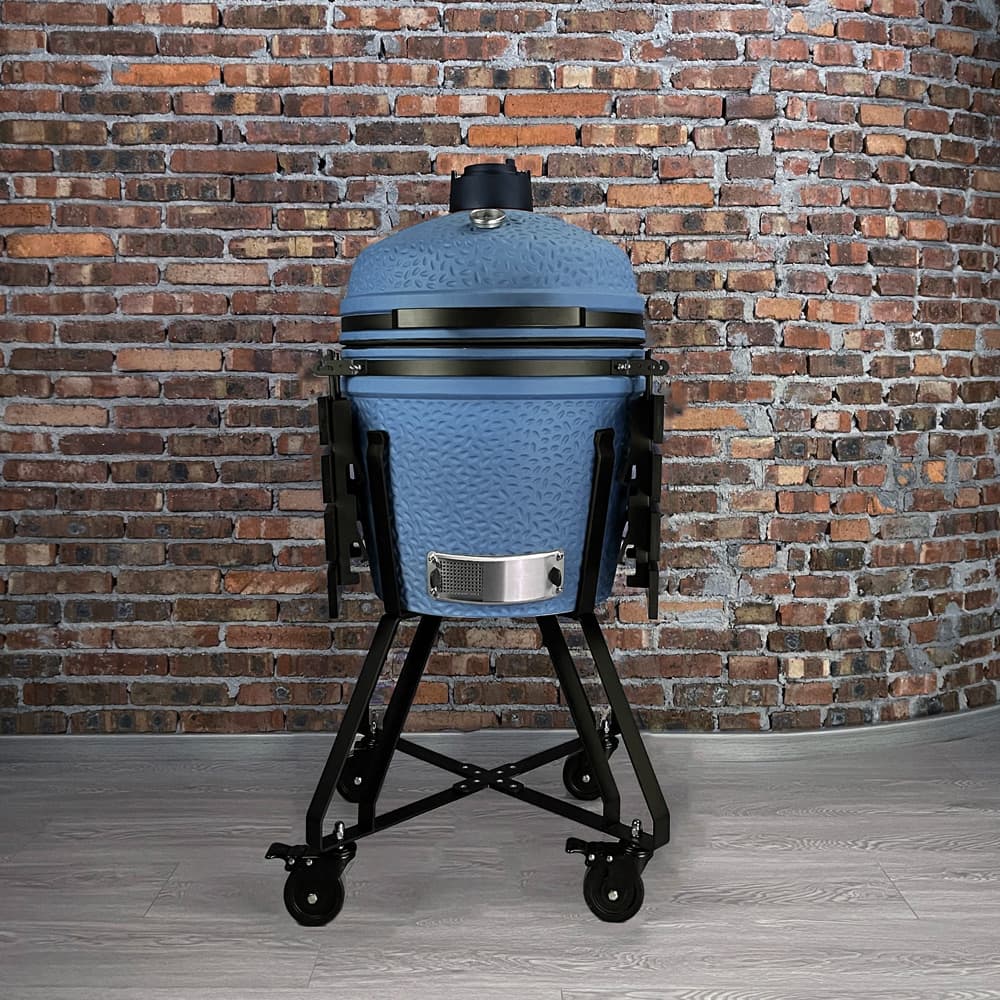 r-g best 18 inch ceramic kamado charcoal bbq grill smoker blue (5)